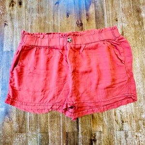 Full Circle Trends Rust Color Super Soft Shorts With Pockets - XL